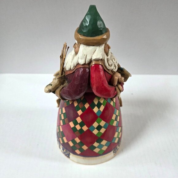 Jim Shore Hardwood Creek Santa Claus Naughty Nice Double Sided Figure He Knows - Picture 5 of 8